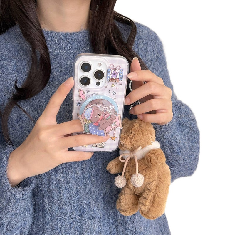 MagSafe iPhone 14 Pro Drop Protection TPU for iPhone 14 14 Plus 14 Pro 14 Pro Max with Bear Pattern and Kickstand in Bear Pattern Colour - Image 3