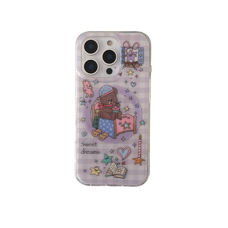 MagSafe iPhone 14 Pro Drop Protection TPU for iPhone 14 14 Plus 14 Pro 14 Pro Max with Bear Pattern and Kickstand in Bear Pattern Colour - Image 1