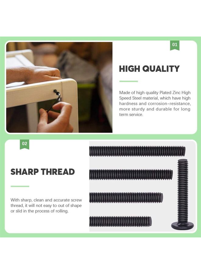 140PCS M6 x 15/25/35/45/55/65/75mm Crib Screws Hardware Replacement Kit, Black Hexagon Socket Head Bolt Barrel Nut Assortment Set, For Furniture Cribs, 1 Hexagon Socket Wrench and Plast - Image 4