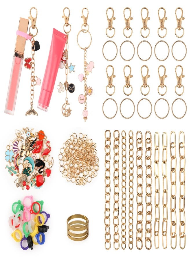 Starry 176 Pcs Keychain Making Kit,Including 10 Keychain Clips 10 Extender Chains 30 Charms Jewelry Plier, Bag Charm Kit Keychains Making Supplies for DIY Crafting and Jewelry Making - Image 1