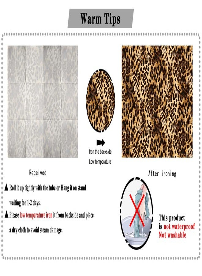 LTLYH 8x6ft Fabric Leopard Print Backdrop Skin Pattern Cheetah Black Brown Spots Photography Backdrop Baby Shower Leopard Banner Cake Table Decorations Photo Booth Studio Props 291 - Image 5