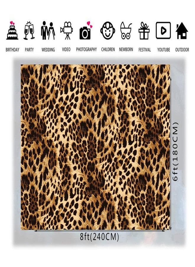 LTLYH 8x6ft Fabric Leopard Print Backdrop Skin Pattern Cheetah Black Brown Spots Photography Backdrop Baby Shower Leopard Banner Cake Table Decorations Photo Booth Studio Props 291 - Image 4