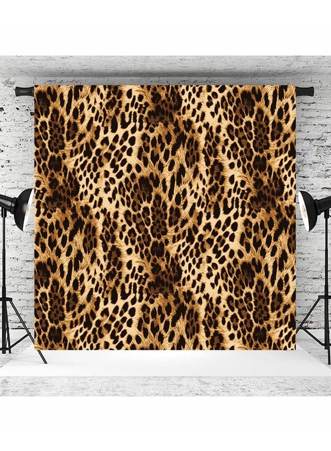 LTLYH 8x6ft Fabric Leopard Print Backdrop Skin Pattern Cheetah Black Brown Spots Photography Backdrop Baby Shower Leopard Banner Cake Table Decorations Photo Booth Studio Props 291 - Image 3
