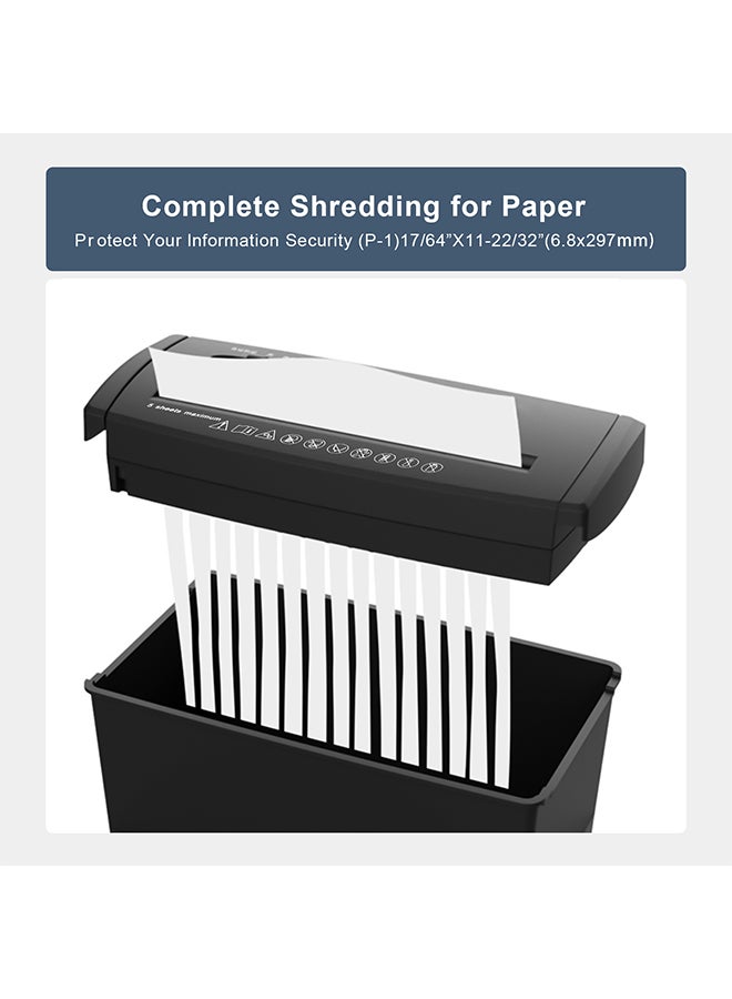 والالا آلة تقطيع ورق، 5 ورقات تقطيع عرضي مع سلة سعة 10 لتر، مستوى أمان عالي P-1، تصميم بثلاثة أوضاع تقطيع للبطاقات/الأقراص المدمجة/الدبابيس/المشبك، آلة تقطيع متينة، نظام مقاوم للانحشار للمكتب - Image 3