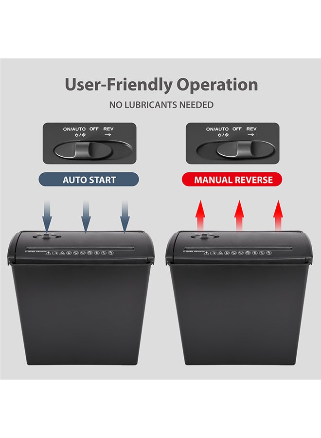 والالا آلة تقطيع ورق، 5 ورقات تقطيع عرضي مع سلة سعة 10 لتر، مستوى أمان عالي P-1، تصميم بثلاثة أوضاع تقطيع للبطاقات/الأقراص المدمجة/الدبابيس/المشبك، آلة تقطيع متينة، نظام مقاوم للانحشار للمكتب - Image 4