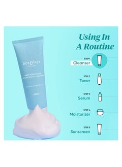 Dot & Key Deep Pore Clean Milky Foam Cleanser With Seaweed And Lotus Flower Face Wash For Nourished Skin Minimizes Pores Controls Excess Oil And Keeps Skin Hydrated 100ml  - Image 5