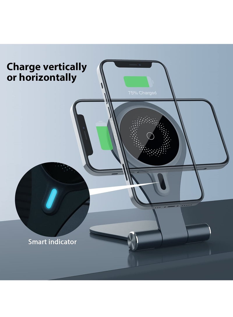 SYOSI Wireless Charging Stand, Magnetic Stand, for iPhone 14/14 Pro/14 Plus/14 Pro Max/13/13 Pro /13 Pro Max, AirPods 2/Pro - Image 3