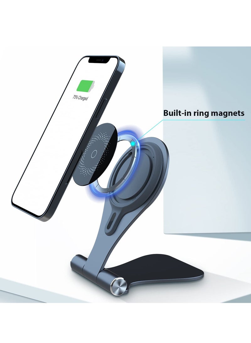 SYOSI Wireless Charging Stand, Magnetic Stand, for iPhone 14/14 Pro/14 Plus/14 Pro Max/13/13 Pro /13 Pro Max, AirPods 2/Pro - Image 2