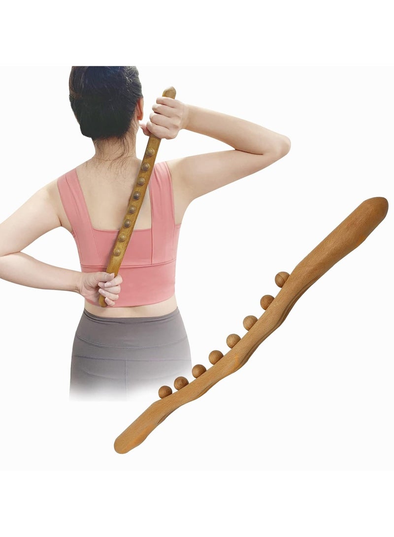 TOP CHOICE Wooden Therapy Roller Tools Professional Body Massager (16.53 in) Manual Body Back Massager Relieve Muscle Soreness (8 Roller)  - Image 1