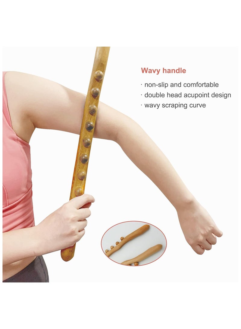 TOP CHOICE Wooden Therapy Roller Tools Professional Body Massager (16.53 in) Manual Body Back Massager Relieve Muscle Soreness (8 Roller)  - Image 5