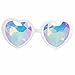 GloFX White Heart Shaped Kaleidoscope Glasses  Festival Rave EDM Concert Effect Plur White - Image 4