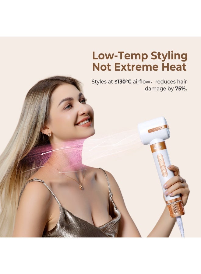 UKLISS 7-in-1 Ionic Ceramic Hair Dryer Brush, 1400W Salon Professional High-Speed Blow Dryer with 3 Heat & 3 Speed Settings, Fast Drying / Quick Styling, Multi Hair Styler for Curling, Volumizing & Straightening, for Women Gift - Image 4