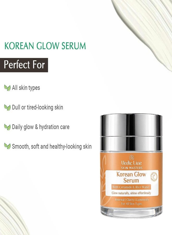 Vedic Line Vedicline Korean Glow Serum with Ceramide & Rice Water Hydrating & Brightening Face Serum Supports Skin Barrier & Glow Lightweight Daily Serum - 30 ml - Image 5