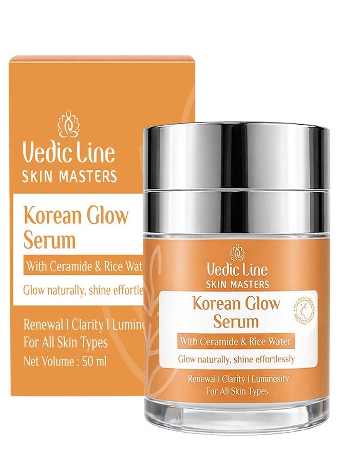Vedic Line Vedicline Korean Glow Serum with Ceramide & Rice Water Hydrating & Brightening Face Serum Supports Skin Barrier & Glow Lightweight Daily Serum - 30 ml - Image 1