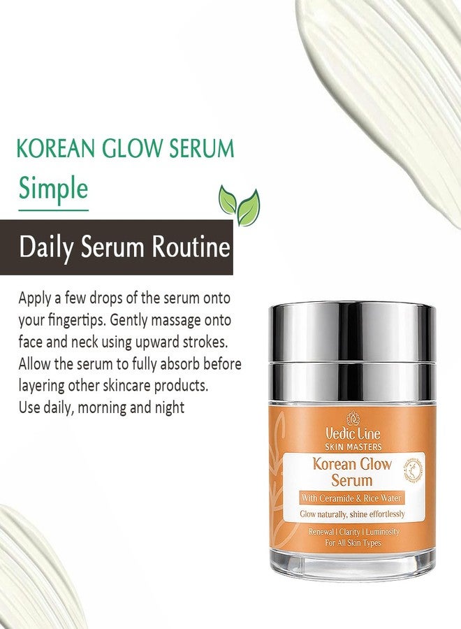 Vedic Line Vedicline Korean Glow Serum with Ceramide & Rice Water Hydrating & Brightening Face Serum Supports Skin Barrier & Glow Lightweight Daily Serum - 30 ml - Image 4
