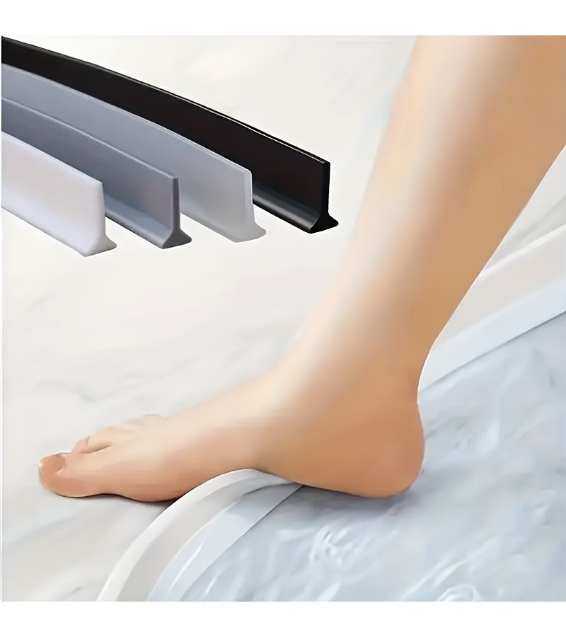 1 Roll 118 Inch Transparent Bathroom Silicone Self Adhesive Waterproof Strip Shower Dry Wet Separation Sealing Strip Water Barrier Kitchen Countertop Edge Protection Strip 78 74 Inch 2m - Image 1