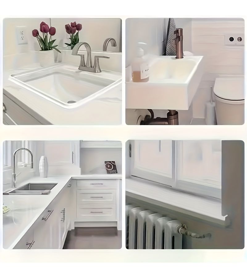 1 Roll 118 Inch Transparent Bathroom Silicone Self Adhesive Waterproof Strip Shower Dry Wet Separation Sealing Strip Water Barrier Kitchen Countertop Edge Protection Strip 78 74 Inch 2m - Image 4