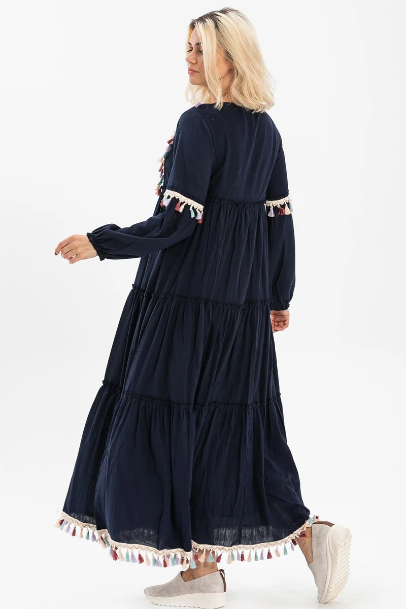 اليش شيل بيزي Embroidered Maxi Dress