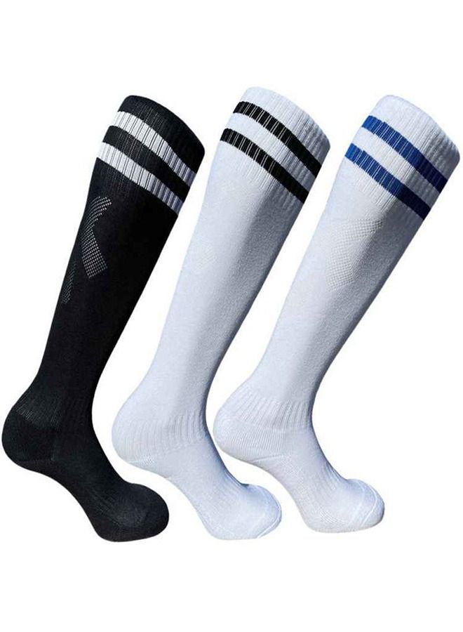 Kids Soccer Socks, SYOSI 3 Pairs Long Football Socks Knee High Athletic Socks School Team Dance Sports Socks for 5-12 Youth Boys & Girls - Image 1