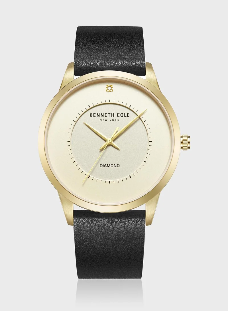 Kenneth Cole Leather Strap Analog Watch