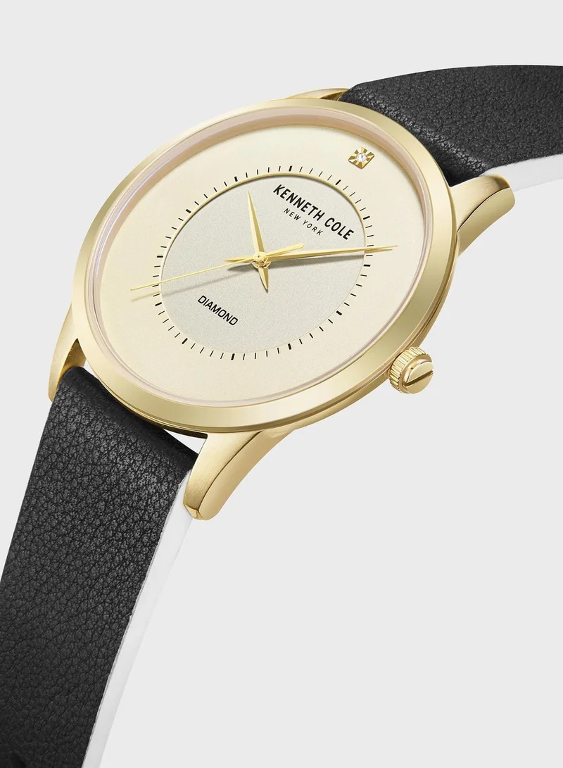 Kenneth Cole Leather Strap Analog Watch