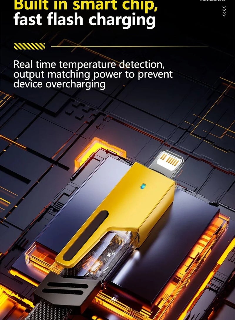 بيوينتي 4 in 1 multi-function USB charger cable, multi-function charger cable, with USB A/USB C to Type C 65W / PD 27W Nylon Braided data cable, compatible with iPhone Android Samsung Galaxy Huawei - Image 2