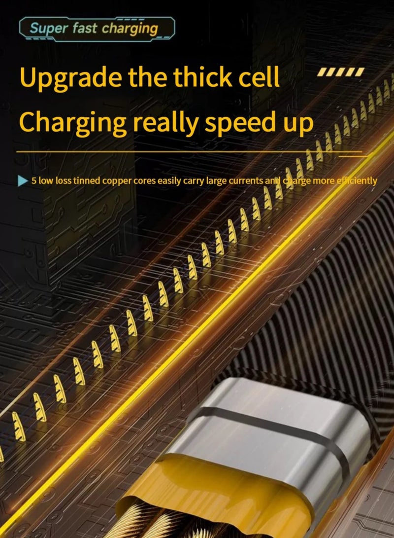 بيوينتي 4 in 1 multi-function USB charger cable, multi-function charger cable, with USB A/USB C to Type C 65W / PD 27W Nylon Braided data cable, compatible with iPhone Android Samsung Galaxy Huawei - Image 3