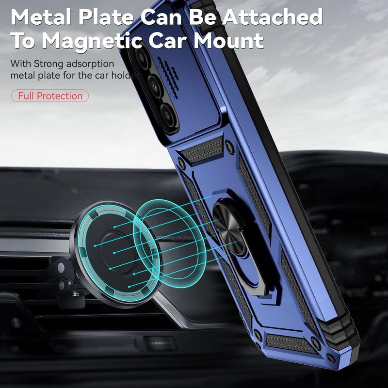 Excefore For Galaxy A14 5G Phone Case, Military Grade Shockproof Cover, Full Body Protection Hard Phone Cases, 16Ft.Drop Tested Cover, With Camera Cover And Magnetic Kickstand, For A14 5G Blue - Image 2