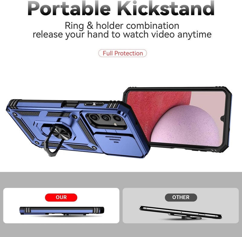 Excefore For Galaxy A14 5G Phone Case, Military Grade Shockproof Cover, Full Body Protection Hard Phone Cases, 16Ft.Drop Tested Cover, With Camera Cover And Magnetic Kickstand, For A14 5G Blue - Image 5