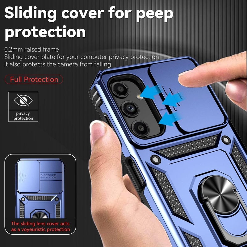 Excefore For Galaxy A14 5G Phone Case, Military Grade Shockproof Cover, Full Body Protection Hard Phone Cases, 16Ft.Drop Tested Cover, With Camera Cover And Magnetic Kickstand, For A14 5G Blue - Image 3