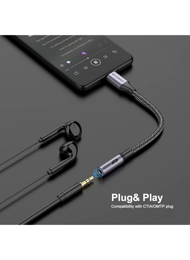 Generic - MOSWAG USB C to 3.5mm Headphone Jack Adapter, Audio Adapter USB C to Aux Dongle Cable Cord for Samsung Galaxy S22 S21 S20 Ultra S20+ Note 20 10 S10 S9 Plus,Pixel 4 3 2 XL,ipad Pro and More - Image 1