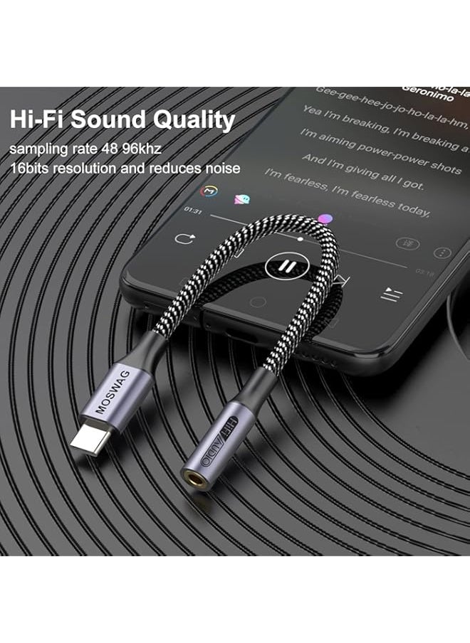 Generic - MOSWAG USB C to 3.5mm Headphone Jack Adapter, Audio Adapter USB C to Aux Dongle Cable Cord for Samsung Galaxy S22 S21 S20 Ultra S20+ Note 20 10 S10 S9 Plus,Pixel 4 3 2 XL,ipad Pro and More - Image 1