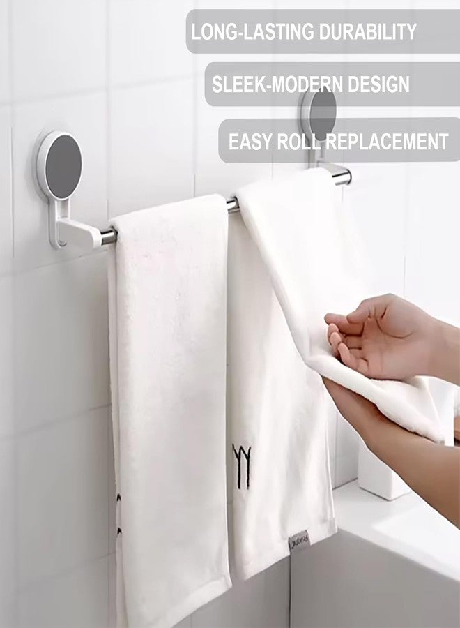 GLACIAL Wall Mounted Single Rod Towel Holder Bar - Magic Sticker Napkin Rod Hanger for Bathroom & Kitchen, No-Drill Cloth Rack for Hand Towels, Dish Towels, and Cleaning Rags (Pack of 1) - Image 2