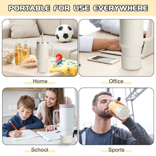 WUQID Silicone Boot Sleeve Compatible with Hydro Flask Travel Tumbler with Handle 32oz&40oz and 12-24oz Hydroflask Bottle & Stanley 20 30 40oz Tumbler, Fit 2.83-2.95in Bottom, Anti-Slip Bottle Cover - Image 5