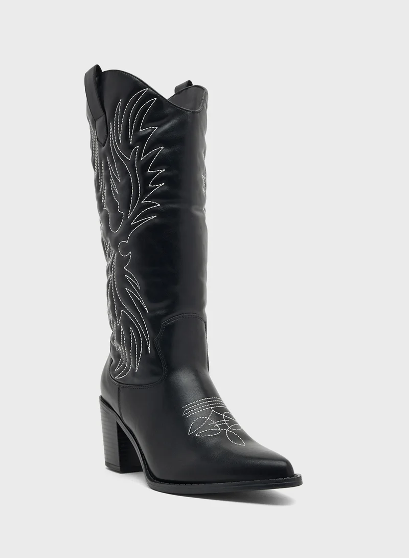 جلاموروس Casual Western Knee Boots