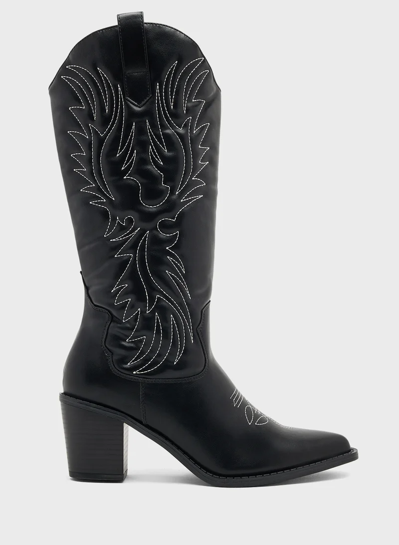 جلاموروس Casual Western Knee Boots