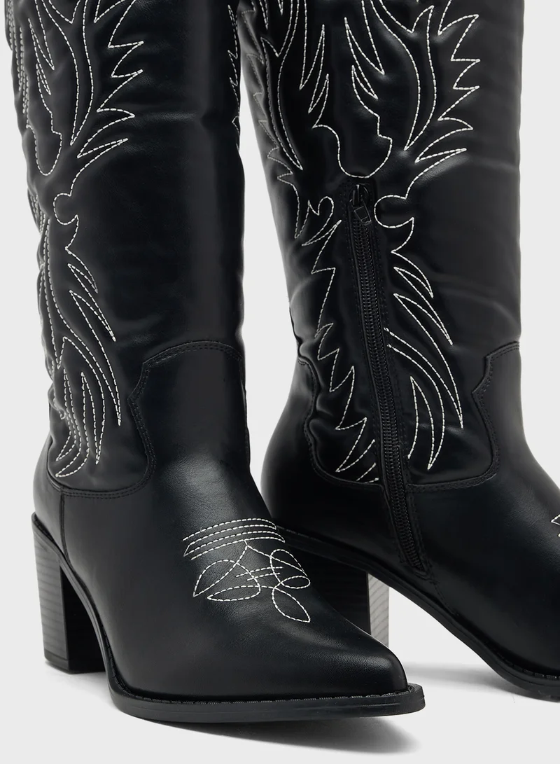 GLAMOROUS Casual Western Knee Boots