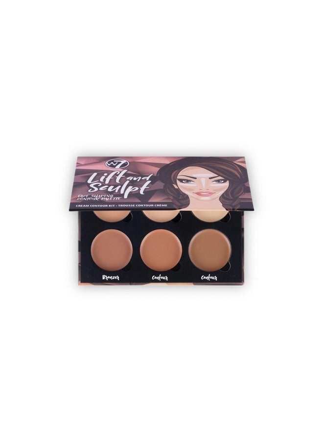 W7 - Lift & Sculpt Cream Contour Kit - Concealing, Highlighting & Contouring Makeup Palette - Step-By-Step Instructions Included - Image 1