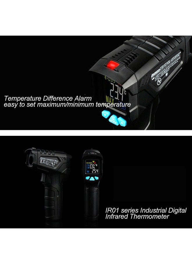 -50~550℃ Industrial Digital Infrared Thermometer Handheld Infrared LCD Temperature Meter Gauge Non-contact IR  Pyrometer Hygrometer Industrial Temperature Tester
