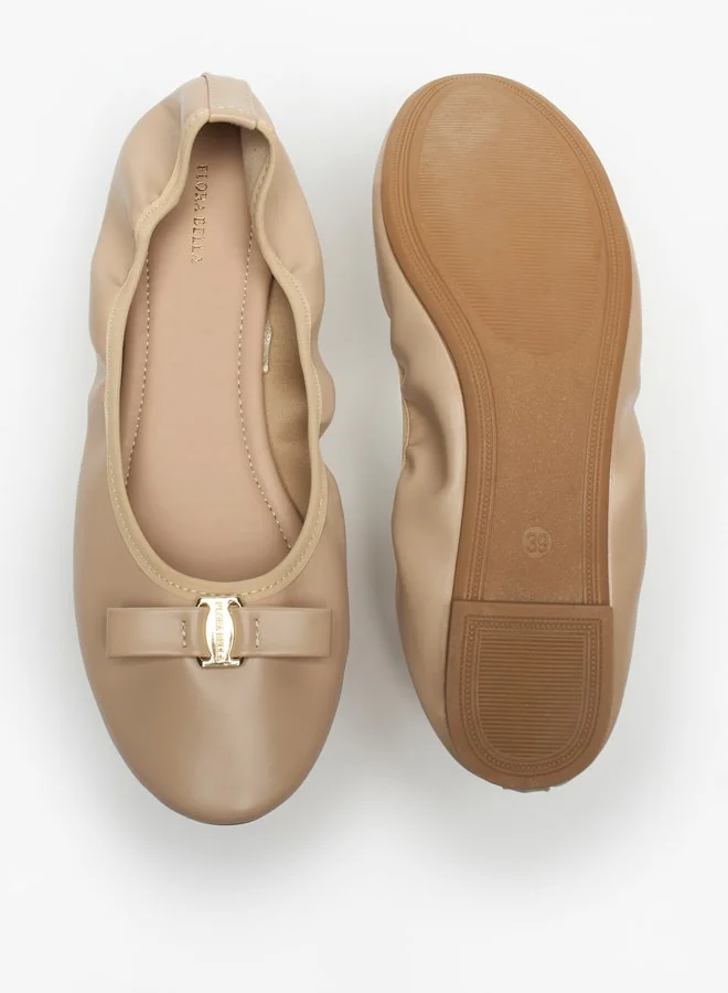 Flora Bella Women's Bow Accent Slip-On Round Toe Ballerina Shoes