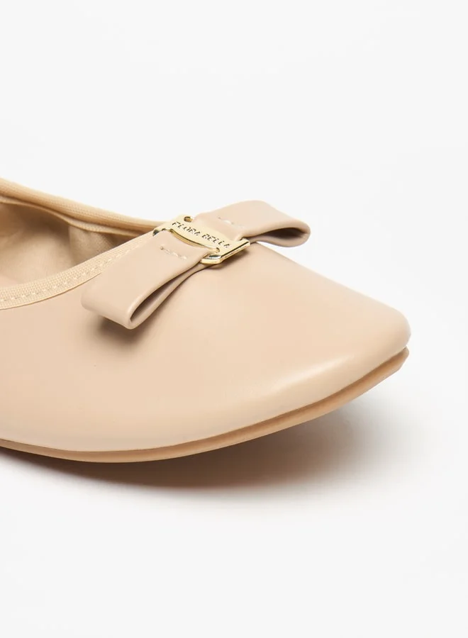 Flora Bella Women's Bow Accent Slip-On Round Toe Ballerina Shoes