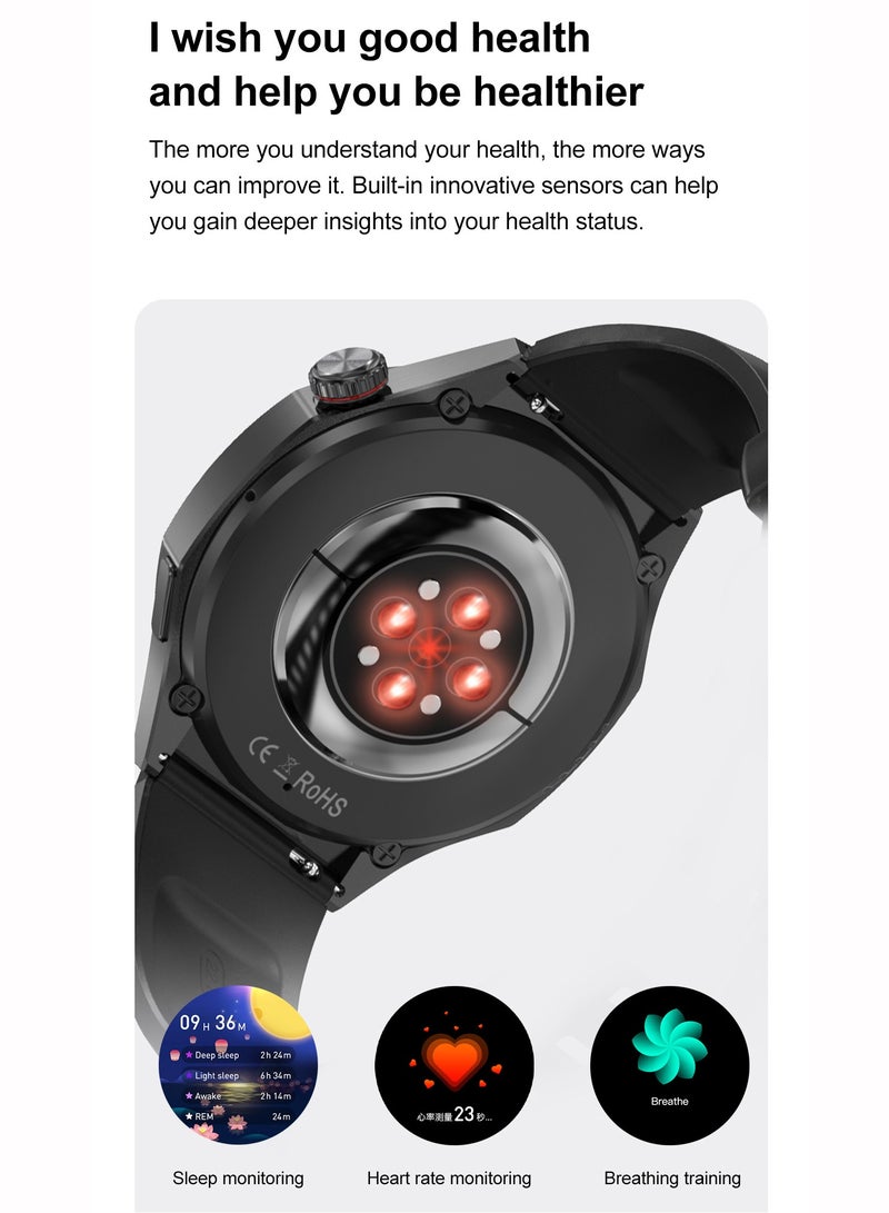 RollsTimi  Men's Bluetooth Smartwatches, Smart Wearable Watches, Support Multi Language Switching, 200+ Watch Face Wallpapers To Choose From, Message Push And Incoming Reminders, 1.46 Inch TFT High-Definition Full-Screen Touch, RT DT5 Pro - Image 4