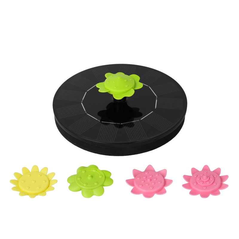 6V 1W Solar Fountain with 5 Flower Type Nozzles Solar Powered Bird Bath Floating Fountains Standing Outdoor Fountain Brushless Water Pump for Pool Pond Garden Patio - Image 1