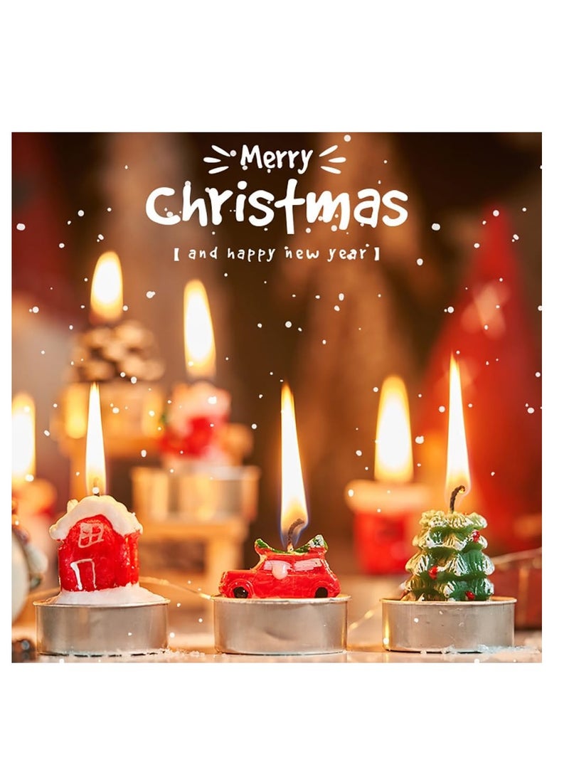 Christmas Candles Smokeless Christmas Tea Lights Christmas Decoration Tealights Including Xmas Tree, Santa Claus, Snowman, House and Pinecones Shaped Candles (Santa Claus) - Image 4