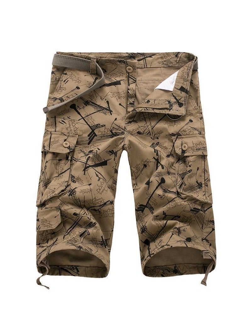 Men's Loose Fitting Workwear Pants Casual Pants Capris Khaki - Image 1