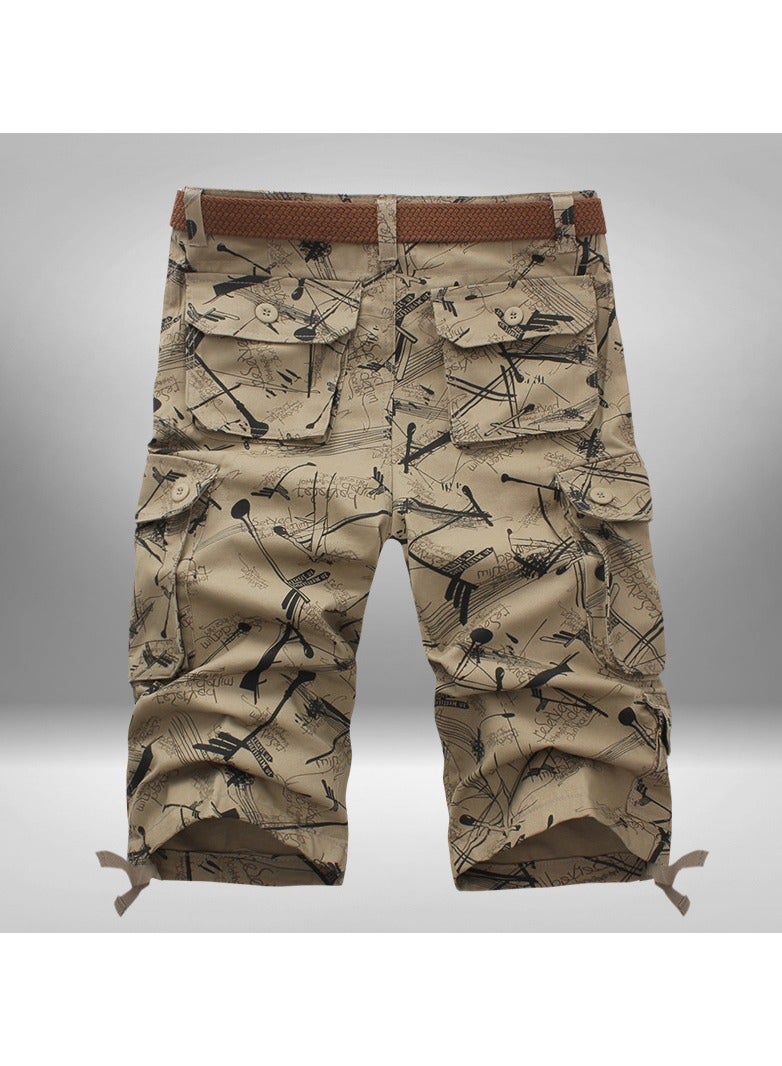 Men's Loose Fitting Workwear Pants Casual Pants Capris Khaki - Image 2