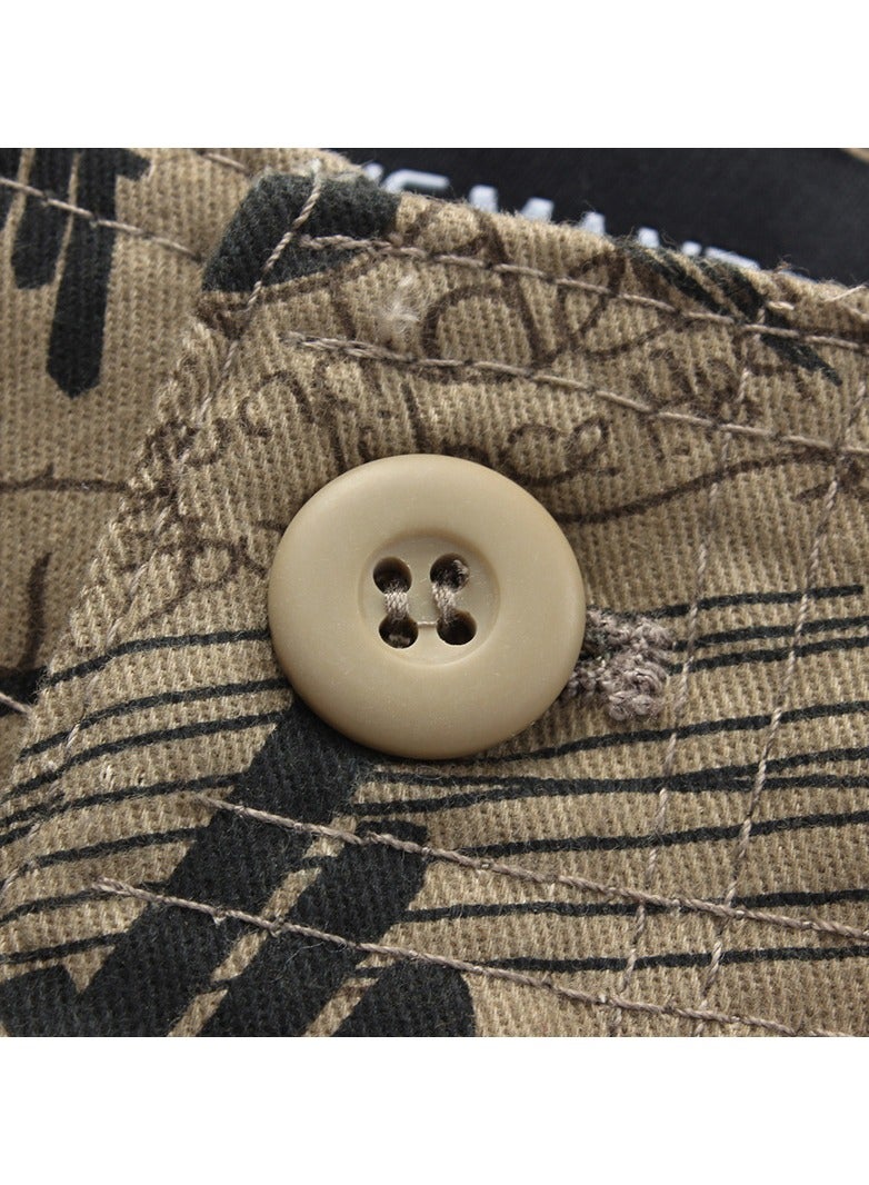 Men's Loose Fitting Workwear Pants Casual Pants Capris Khaki - Image 4