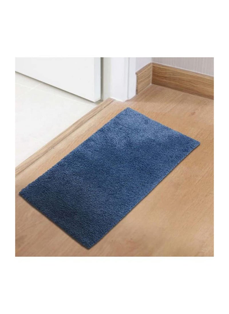 SPACES Spaces Solid Dobby Drylon 2355 GSM Anti Skid Bath Mat (Free Size,Blue)  - Image 1