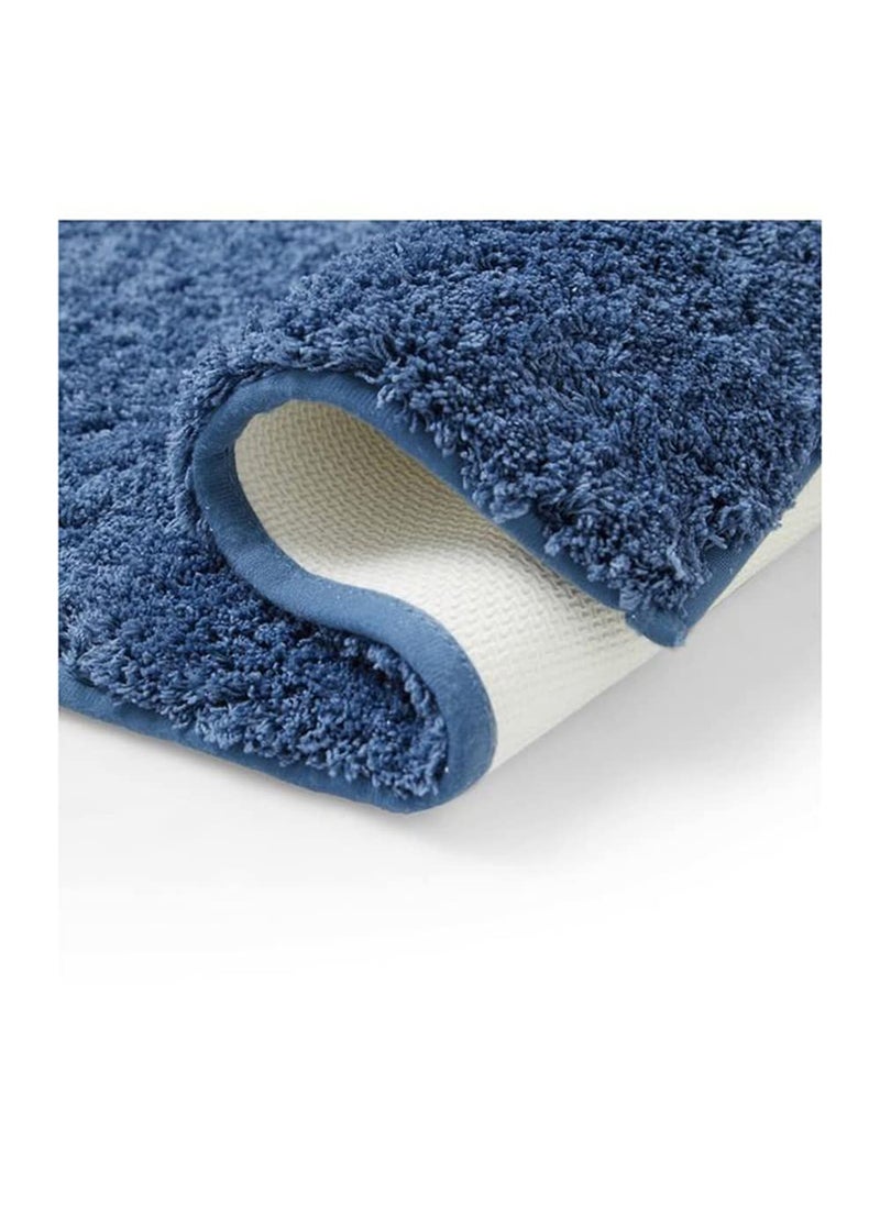 SPACES Spaces Solid Dobby Drylon 2355 GSM Anti Skid Bath Mat (Free Size,Blue)  - Image 4