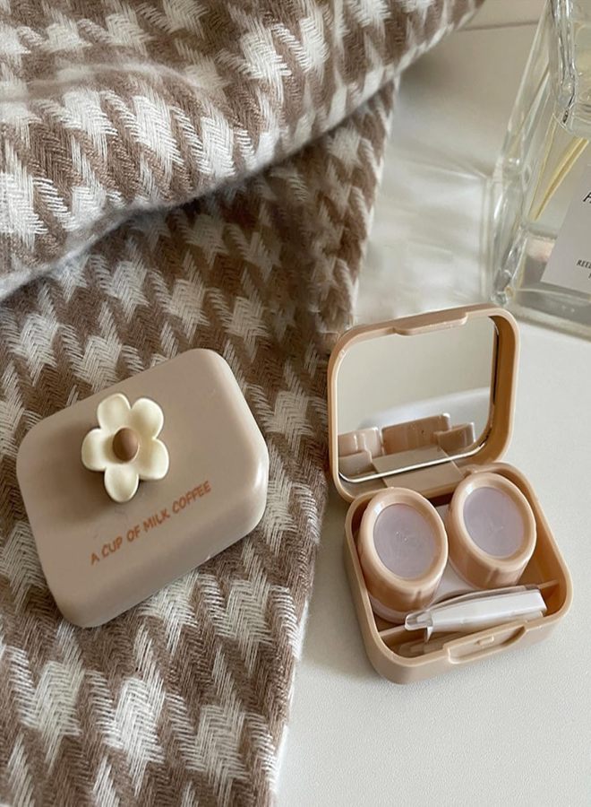 2 Pack Mini Contact Lens Cases, Portable Contacts Lens Box Travel Kit with Mirror, Tweezers, Remover Tool Stick, Cute Flower Eye Contact Case Container Holder Storage Box for Daily Outdoor - Image 5
